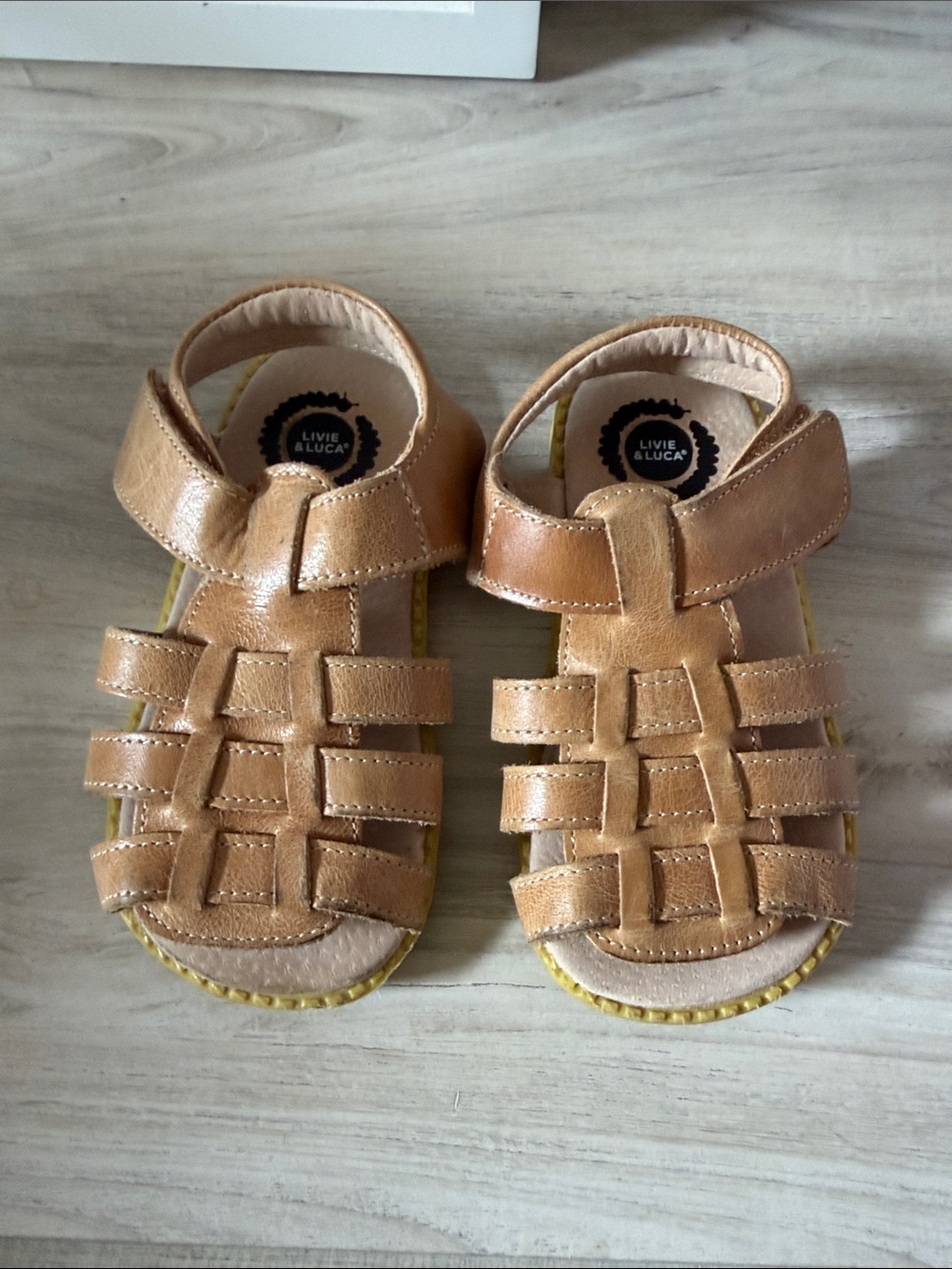 Livie & Luca Tan Strappy Fisherman Sandals for Kids